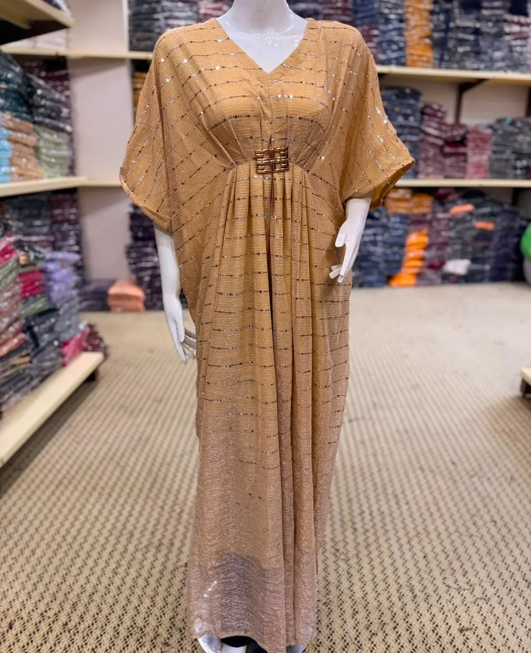 Moonlight Fabric Long Kaftan for Women with Bakkal & Attached Crepe Inner – Free Size Modest Maxi Kaftan Dress (54/55 Inches) 3 Moonlight Fabric Long Kaftan for Women with Bakkal & Attached Crepe Inner – Free Size Modest Maxi Kaftan Dress (54/55 Inches) - Image 3