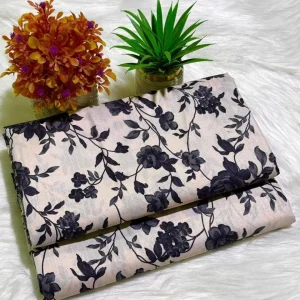 Black Floral Printed Polo Cotton Shirt & Trouser Set