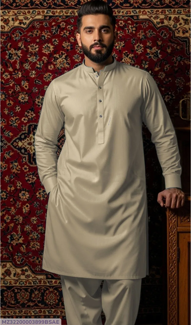 Men Cotton Plain Suit Green 4.5m – Premium Unstitched Summer Collection 1 Men cotton plain suit green 4.5m unstitched fabric folded piece