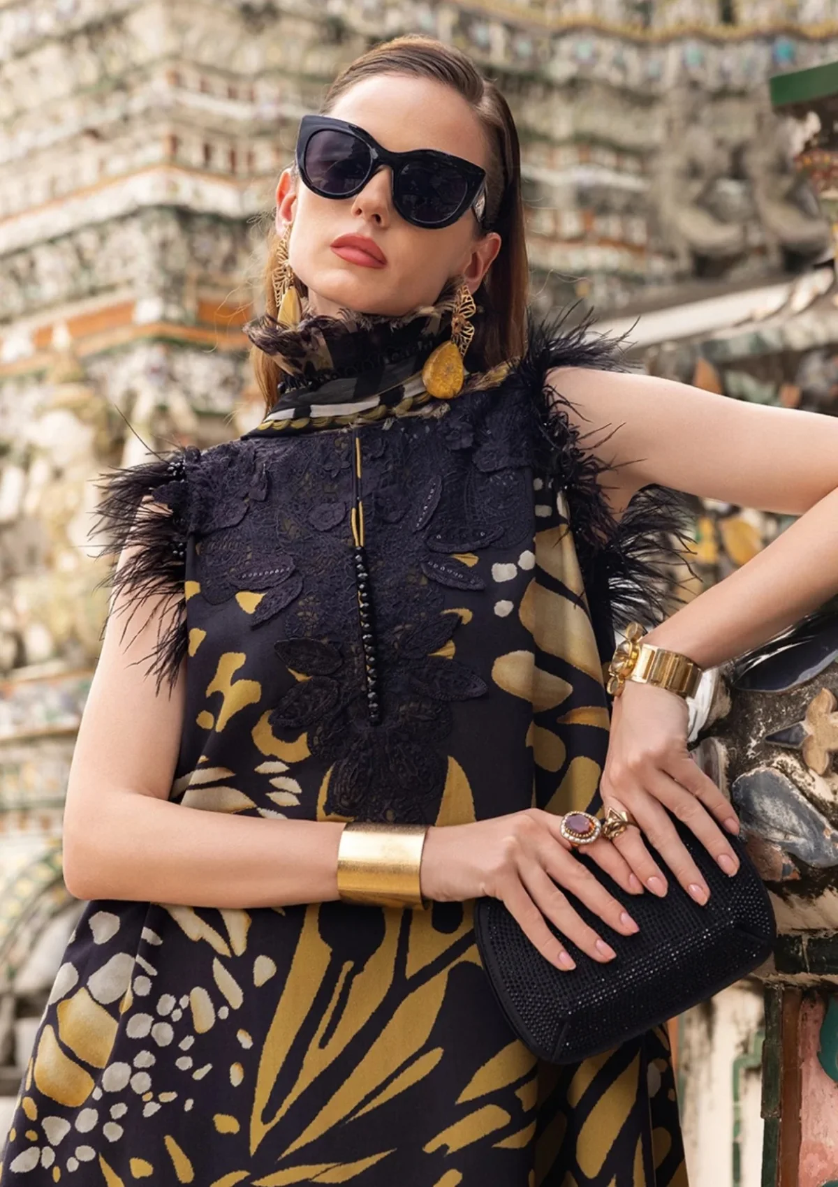 Maria B Printed Embroidered Lawn 3PC Unstitched Suit with Chiffon Dupatta – Black & Mustard 3 Maria B Printed Embroidered Lawn 3PC Unstitched Suit with Chiffon Dupatta – Black & Mustard - Image 3