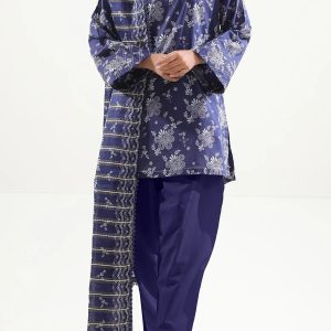 Classic unstitched printed lawn 3 piece outfit for daily summer wear by TBM Store PK.