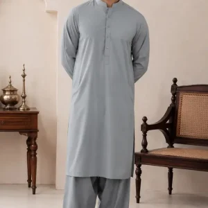Men's unstitched wash and wear plain suit blue 4m fabric folded piece tbm store pk