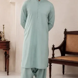 Men's unstitched wash and wear plain suit blue 4m fabric folded piece tbm store pk