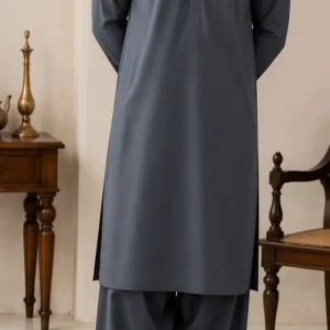 Men's unstitched wash and wear plain suit grey 4m fabric folded piece tbm store pk