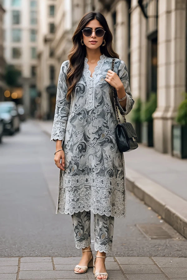 ANEELA’S Luxury Embroidered Lawn 3 Piece Unstitched Suit – Grey Floral Summer Collection 1 ANEELA’S Luxury Embroidered Lawn 3 Piece Unstitched Suit – Grey Floral Summer Collection
