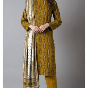 Bareezé Digital Classic 3-Piece Lawn Unstitched Suit (PR-7605)