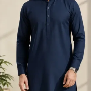 Men's unstitched wash and wear plain suit blue 4m fabric bundle with brand tag and bag tbm store pk